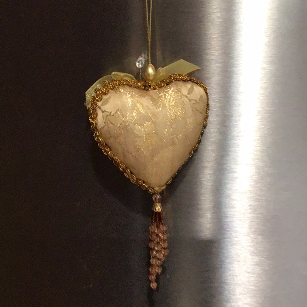 Fabric Heart Shaped Christmas Ornament - Picture 2 of 2